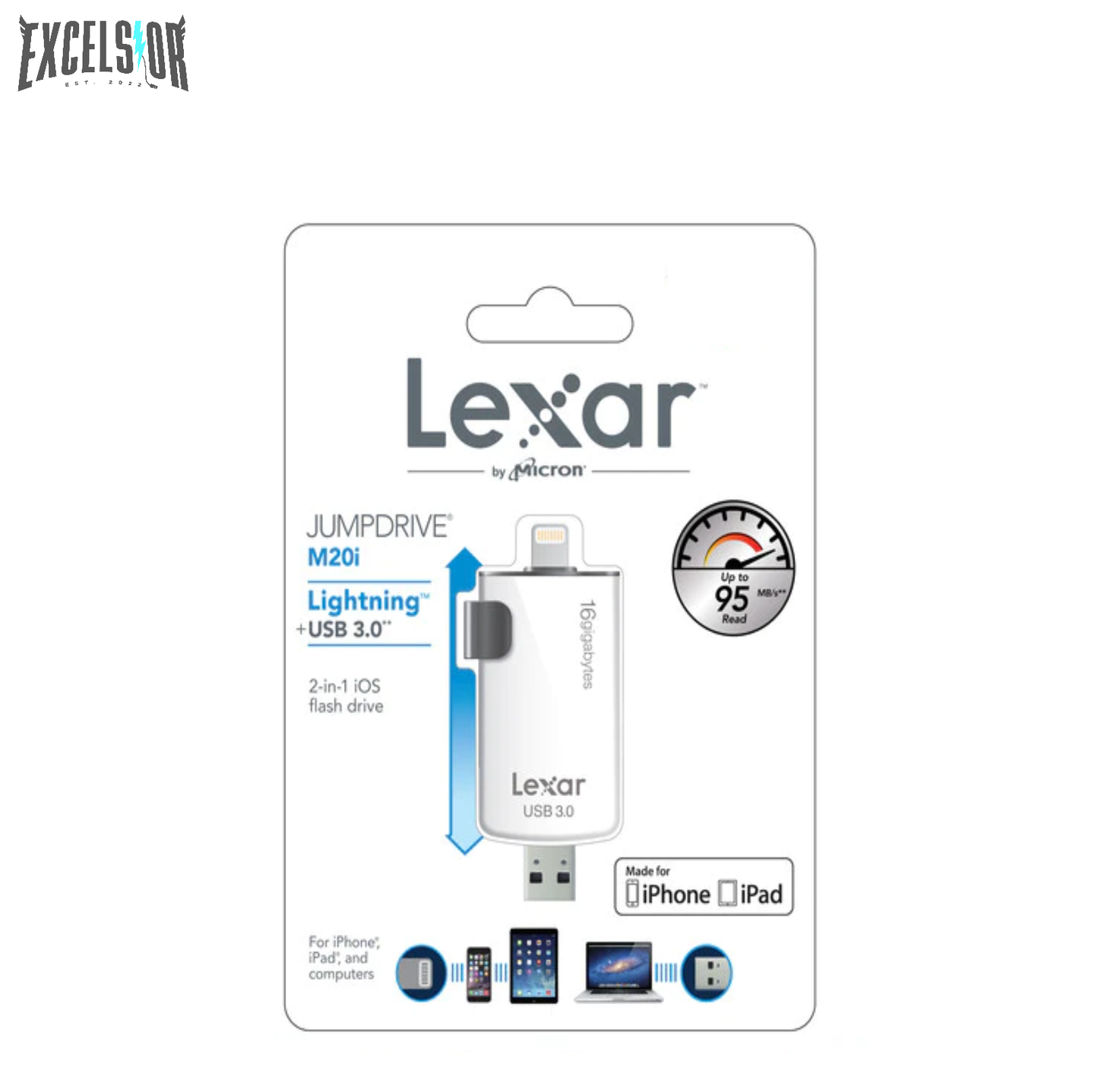 Lexar JumpDrive M20i Lightning USB 3.0 Flash Drive