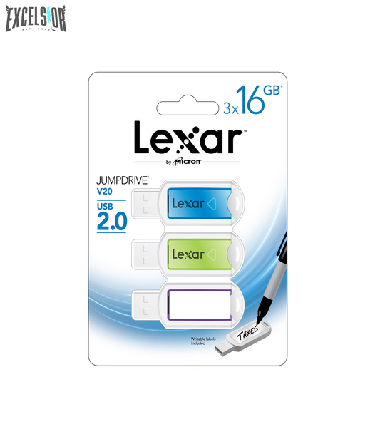 Lexar 16GB JumpDrive V20 3-Pack