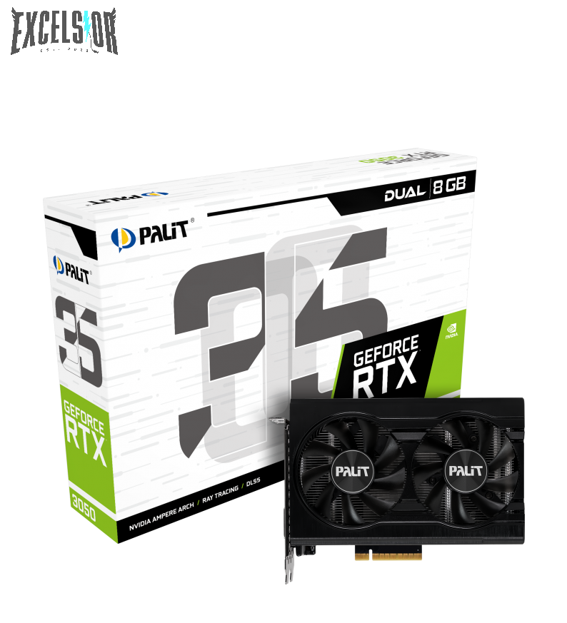 Palit GeForce RTX 3050 Dual 8GB GDDR6 128Bit DVI HDMI DP Graphics Card (RGB)
