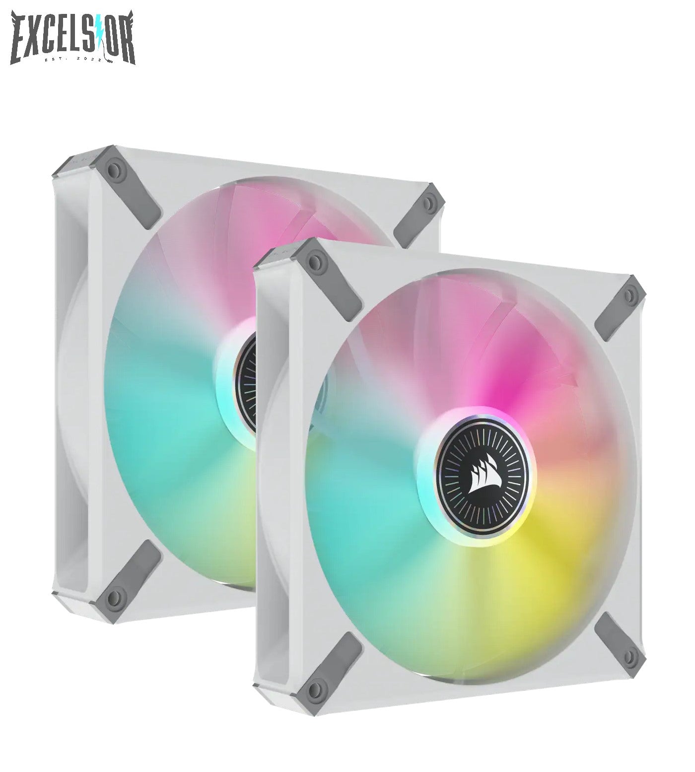 Corsair iCUE ML140 RGB ELITE Premium 140mm PWM Magnetic Levitation Fan - Dual Fan Kit with iCUE Lighting Node Core