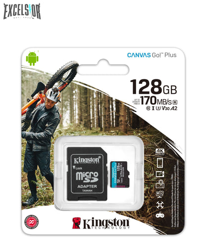 Kingston SDCG3/SDXC microSD Go Plus (for Android Mobile Devices, Action Cams, Drones and 4K Video Production)